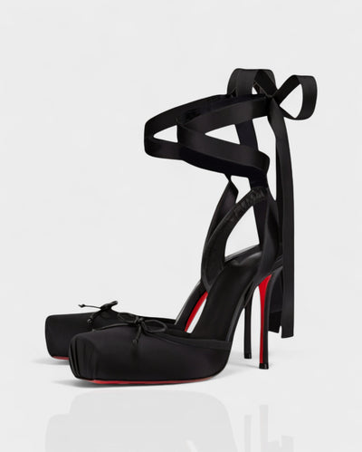 BREN Red Sole Ballet Lace-Up Stiletto Heels