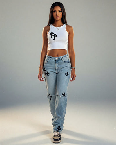 JEMI Cross Detail Crop Top