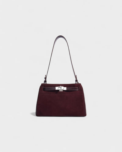 NINYA Faux Suede & Leather Handbag