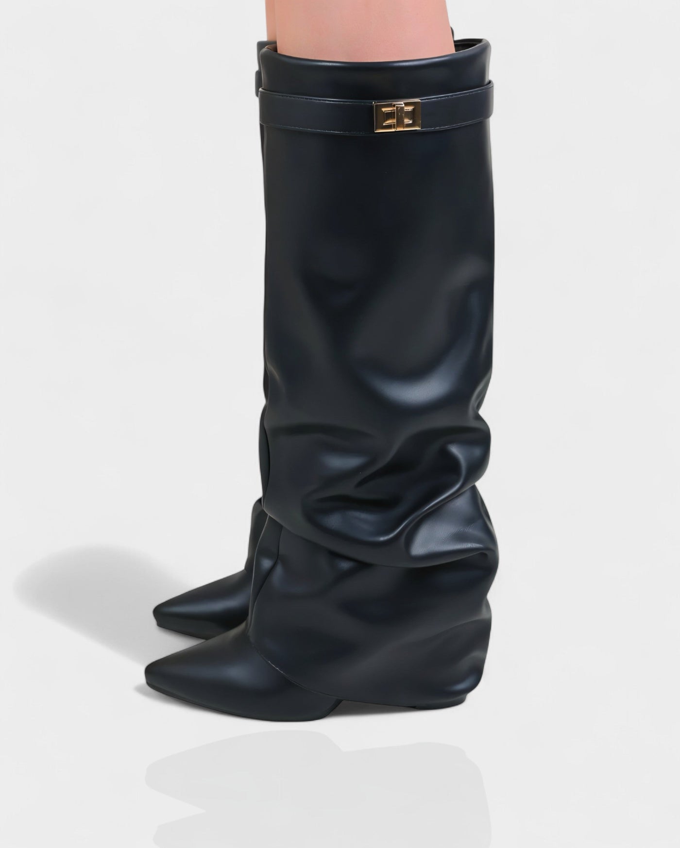 MAISY Slouchy Pointed-Toe Knee-High Boots
