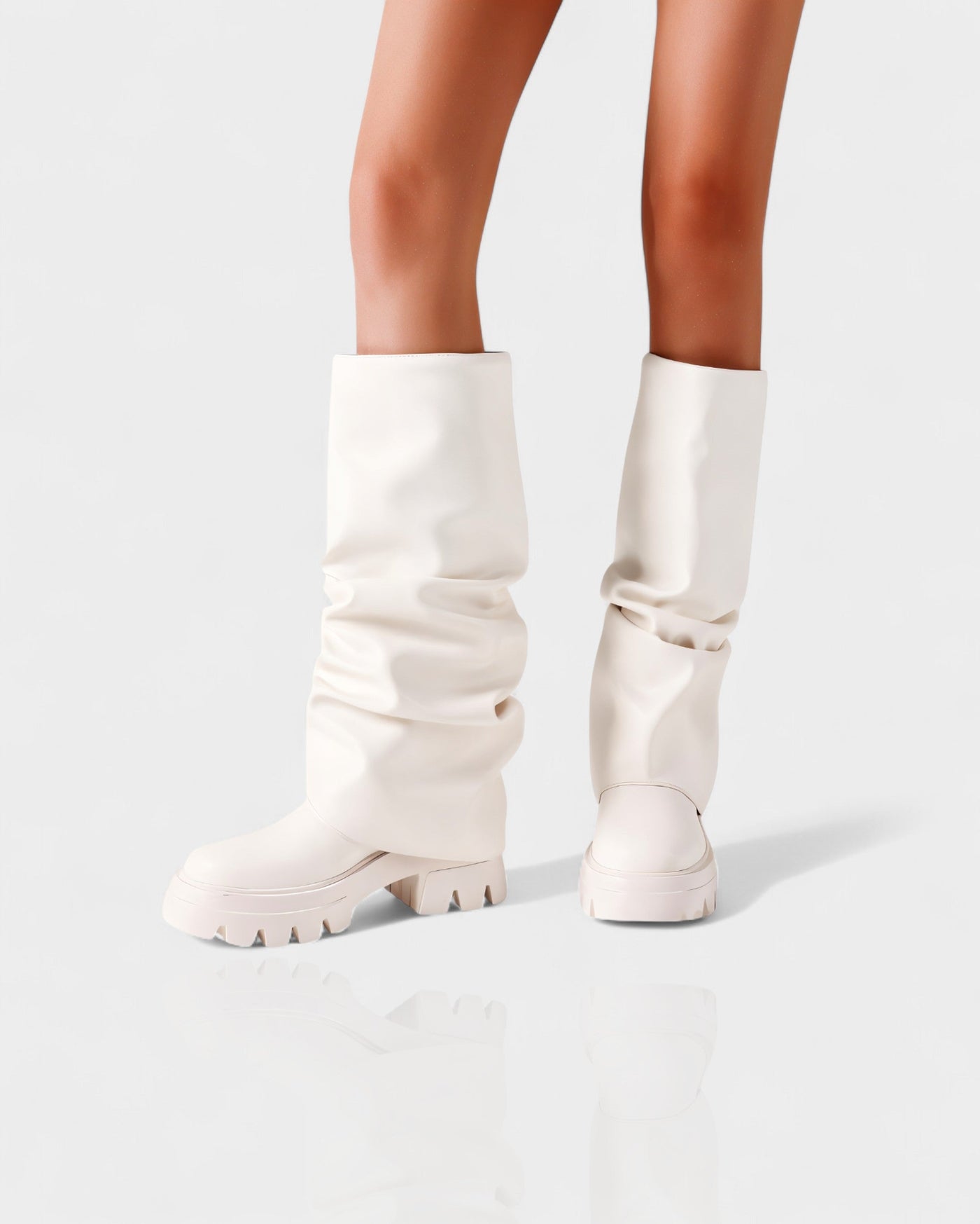 CRISTINA Slouchy Platform Mid-Calf Boots