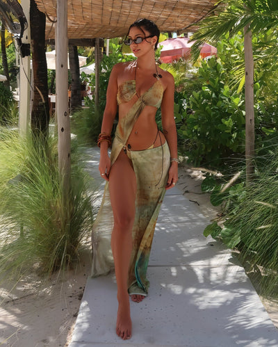 PIPER Asymmetric Cut Out Maxi Dress