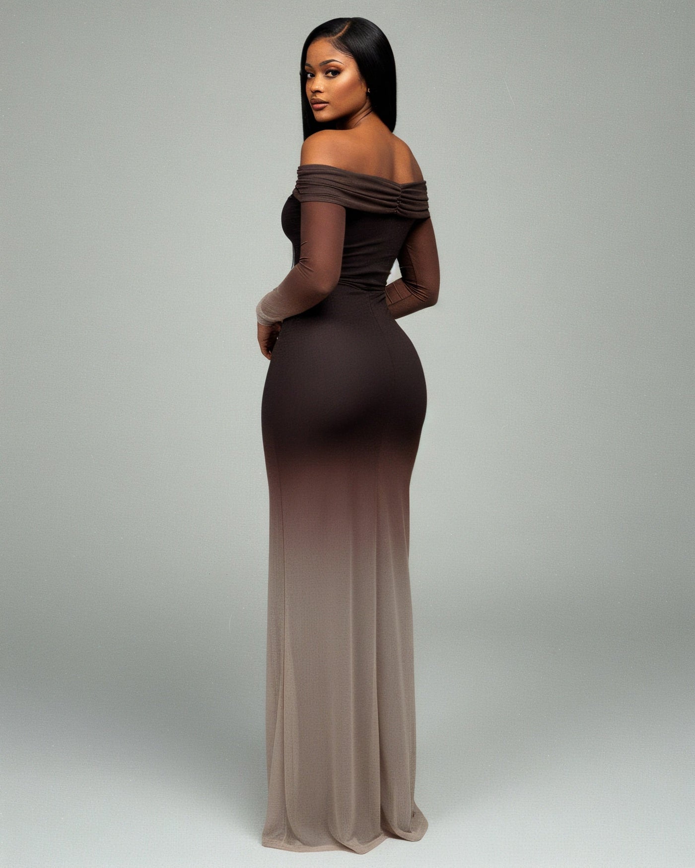TANYA Off-shoulder Long Sleeve Maxi Dress
