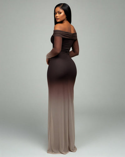 TANYA Off-shoulder Long Sleeve Maxi Dress