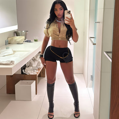 AMY Utility Cropped Shirt & Shorts Set