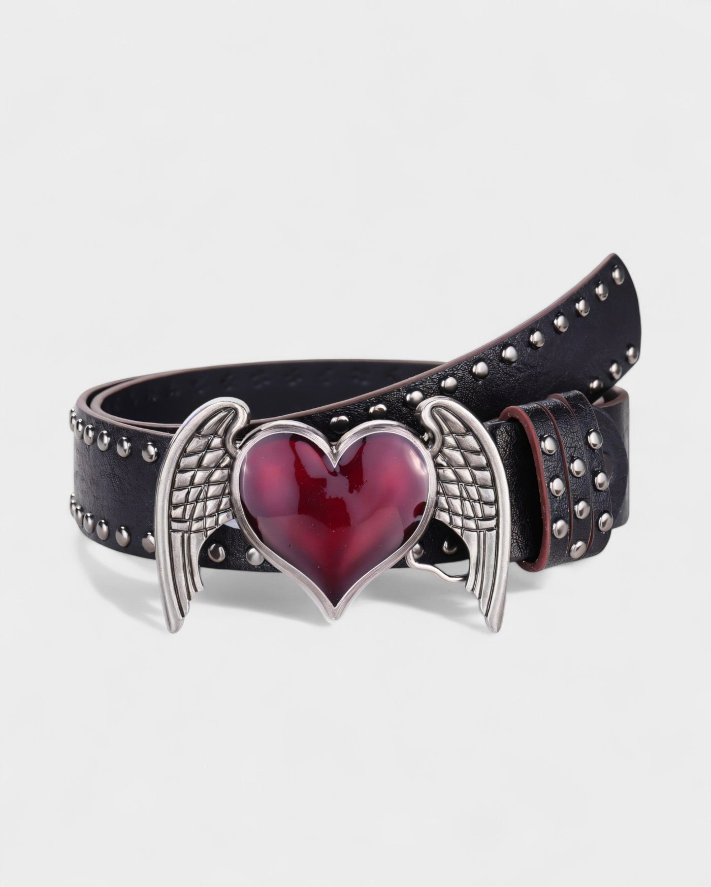 RUA Heart Wing Buckle Studded Belt