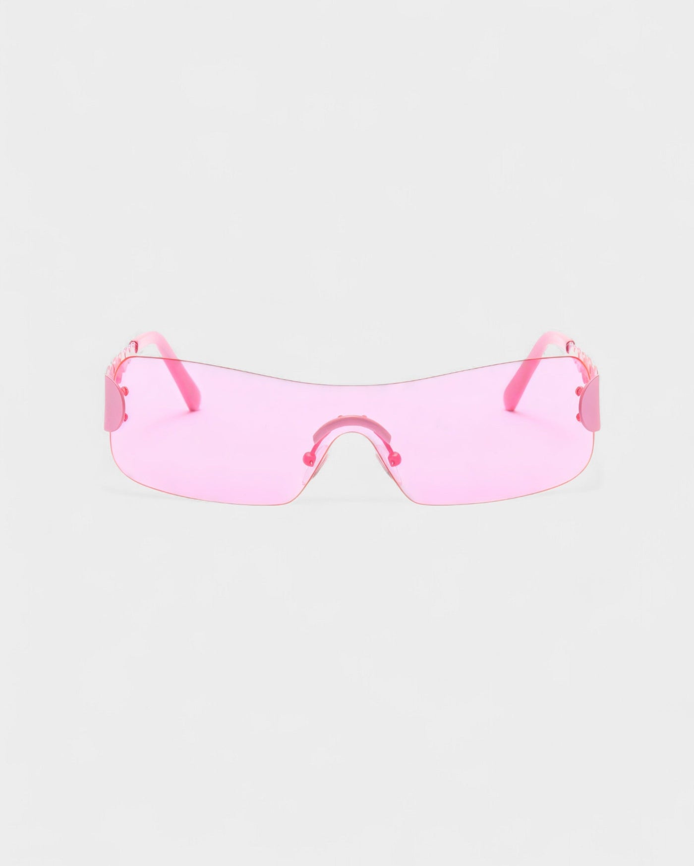 AMORA Circle Embellished Rimless Shield Sunglasses