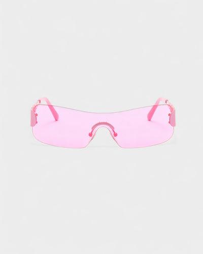 AMORA Circle Embellished Rimless Shield Sunglasses