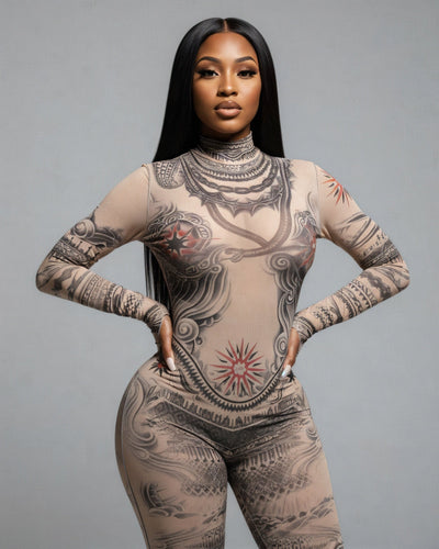 KORI Mesh Printed Jumpsuit