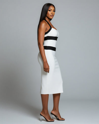 DESIREE Contrast Halter Neck Midi Dress