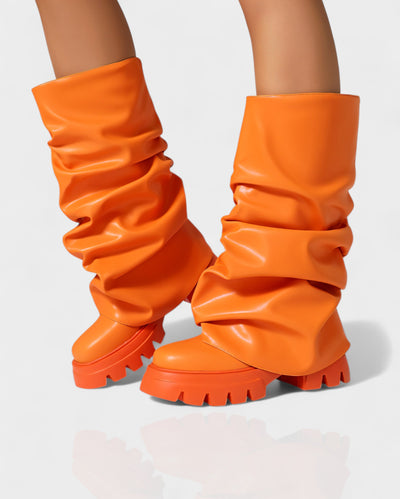 CRISTINA Slouchy Platform Mid-Calf Boots