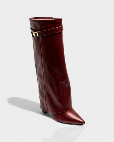 MAISY Straight Pointed-Toe Knee-High Boots