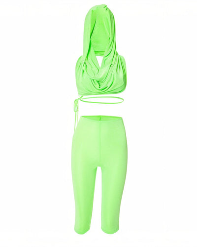 AZALEA Hooded Top & Capri Pants Set