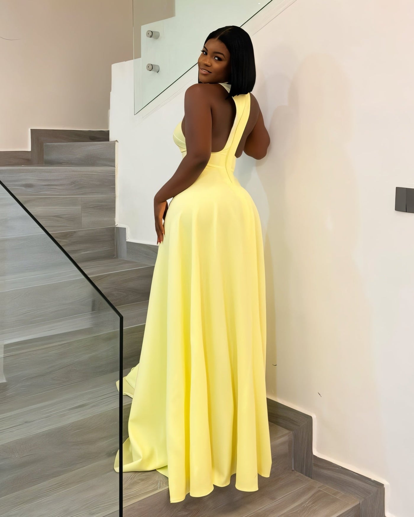 LORAINE Ruched Waist Maxi Dress