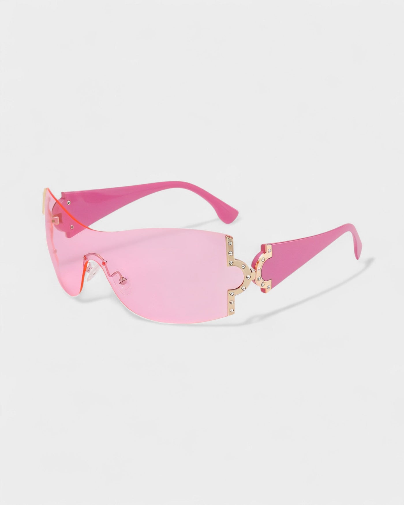 YORAYA Shield Rimless Oversized Sunglasses