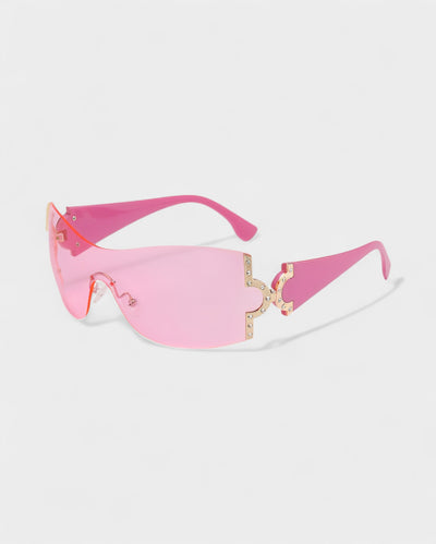 YORAYA Shield Rimless Oversized Sunglasses