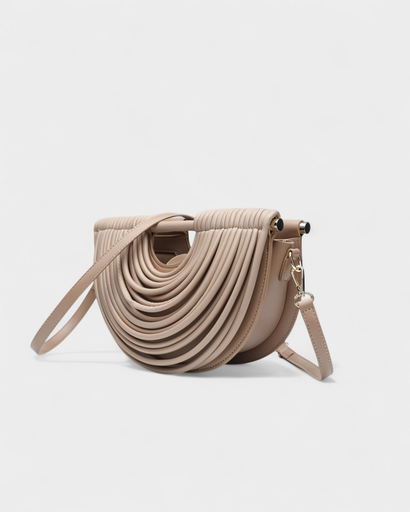 CANYA Textured Half-Moon Crossbody Clutch