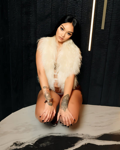 KAREYA Faux Fur Vest Top