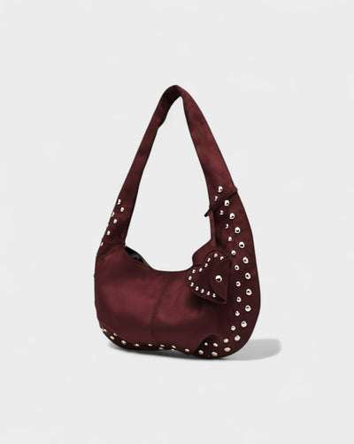 GELLA Heart Charm Studded Shoulder Bag
