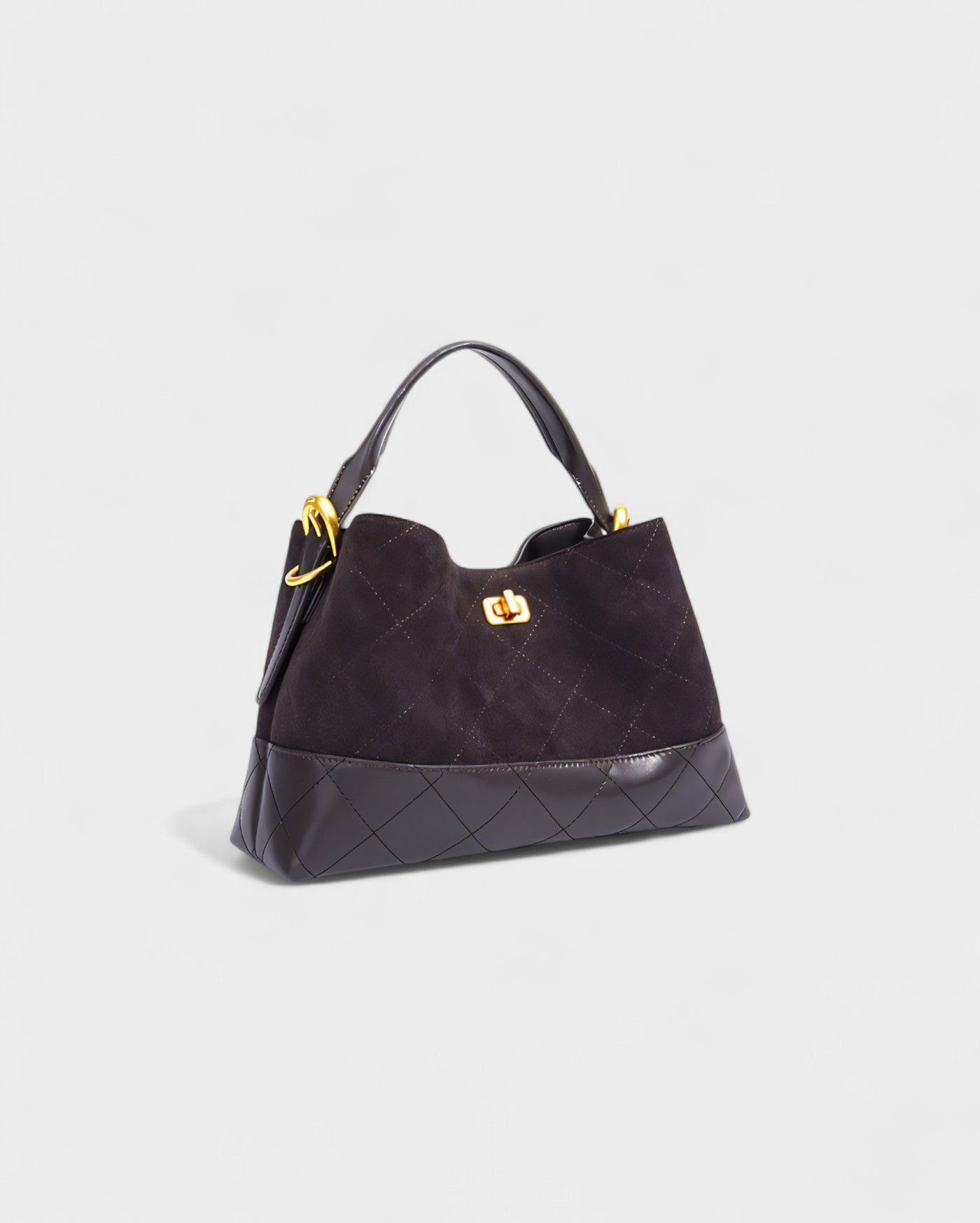 ELVIERA Quilted Faux Suede Handle Bag