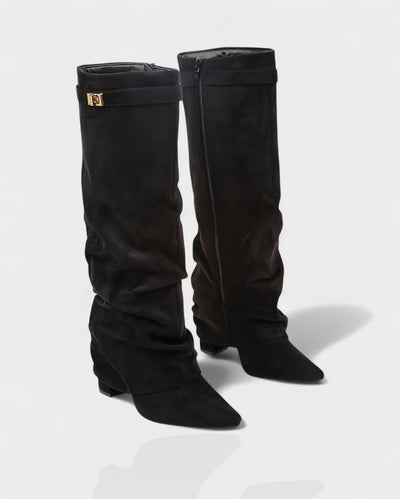 MAISY Slouchy Pointed-Toe Knee-High Boots