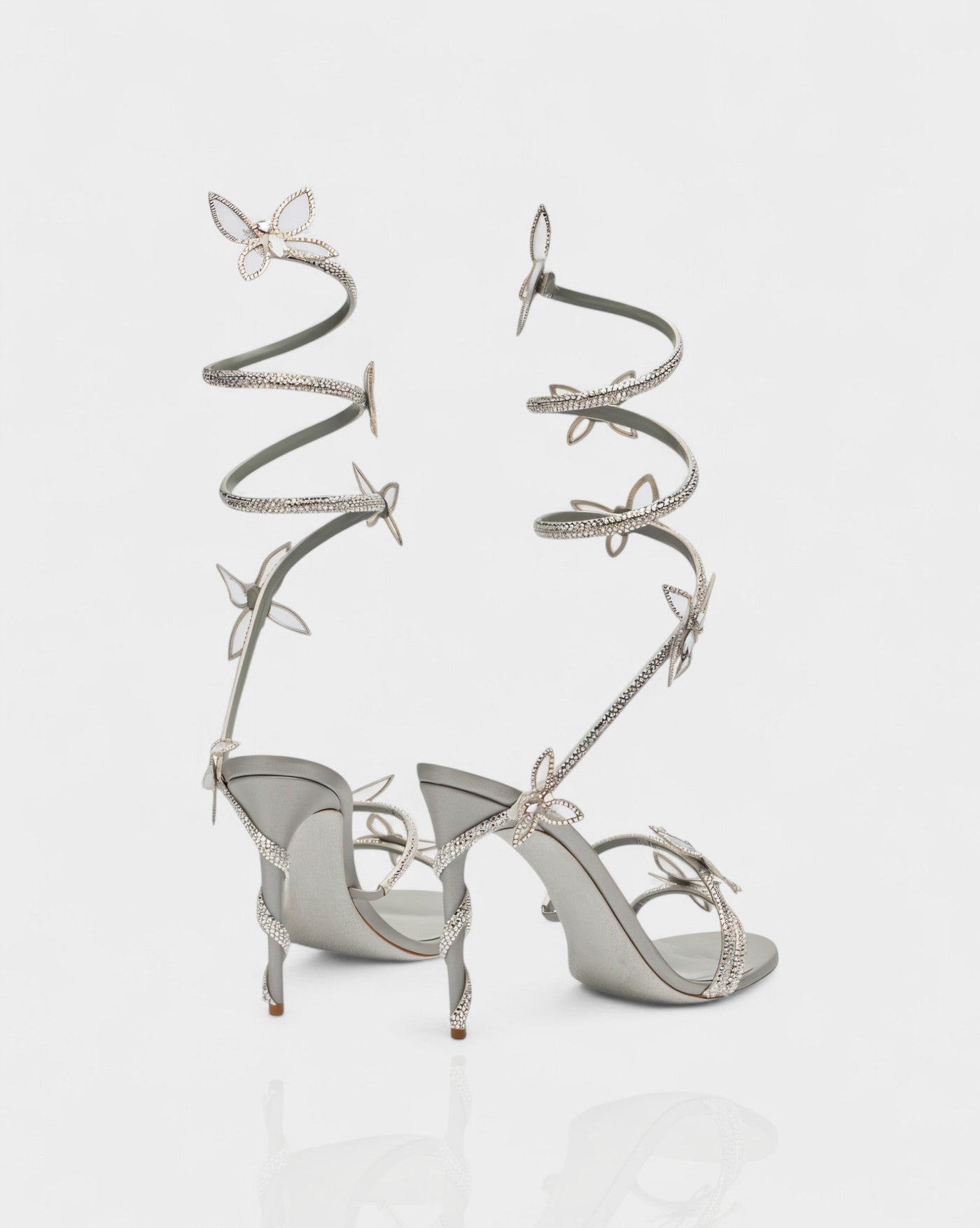 LYNA Crystal Butterfly Spiral High Heels