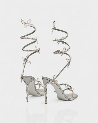 LYNA Crystal Butterfly Spiral High Heels