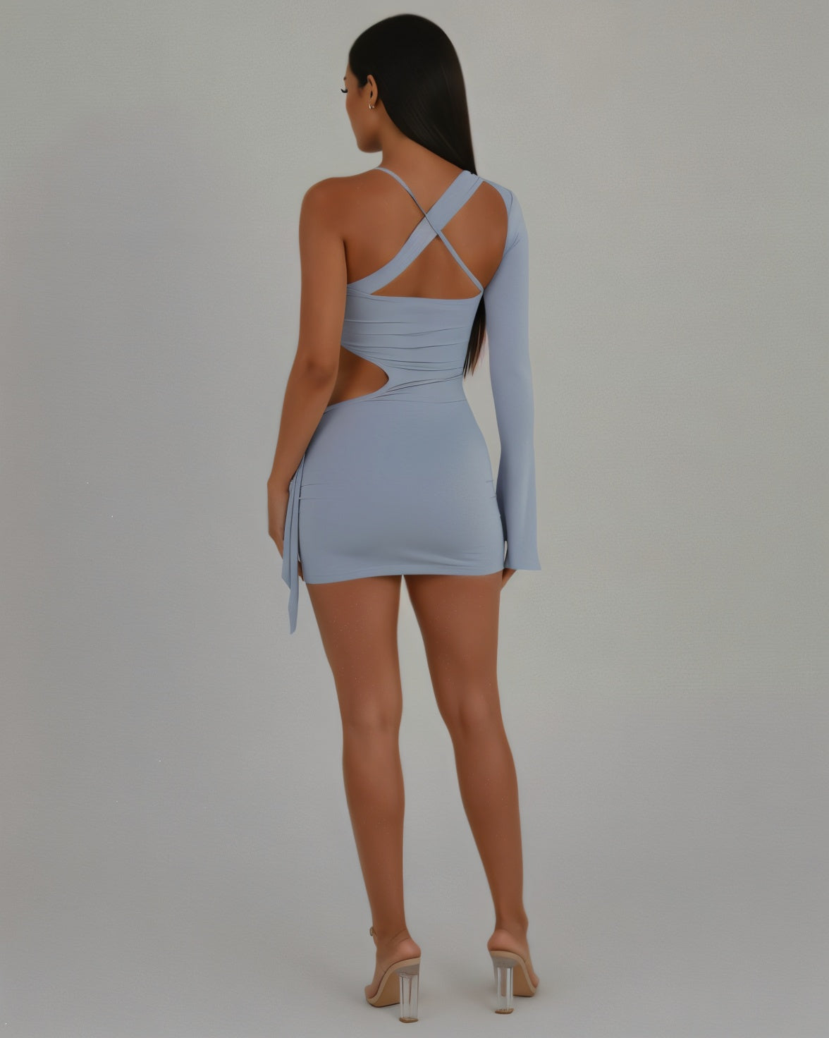 CAPRI One-Shoulder Cut-Out Bodycon Mini Dress