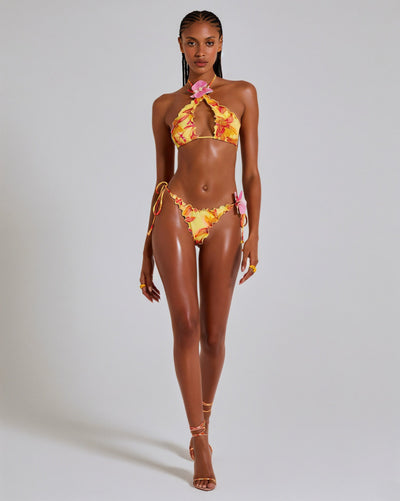 LOUISE 3D Orchid Appliqué Bikini Set
