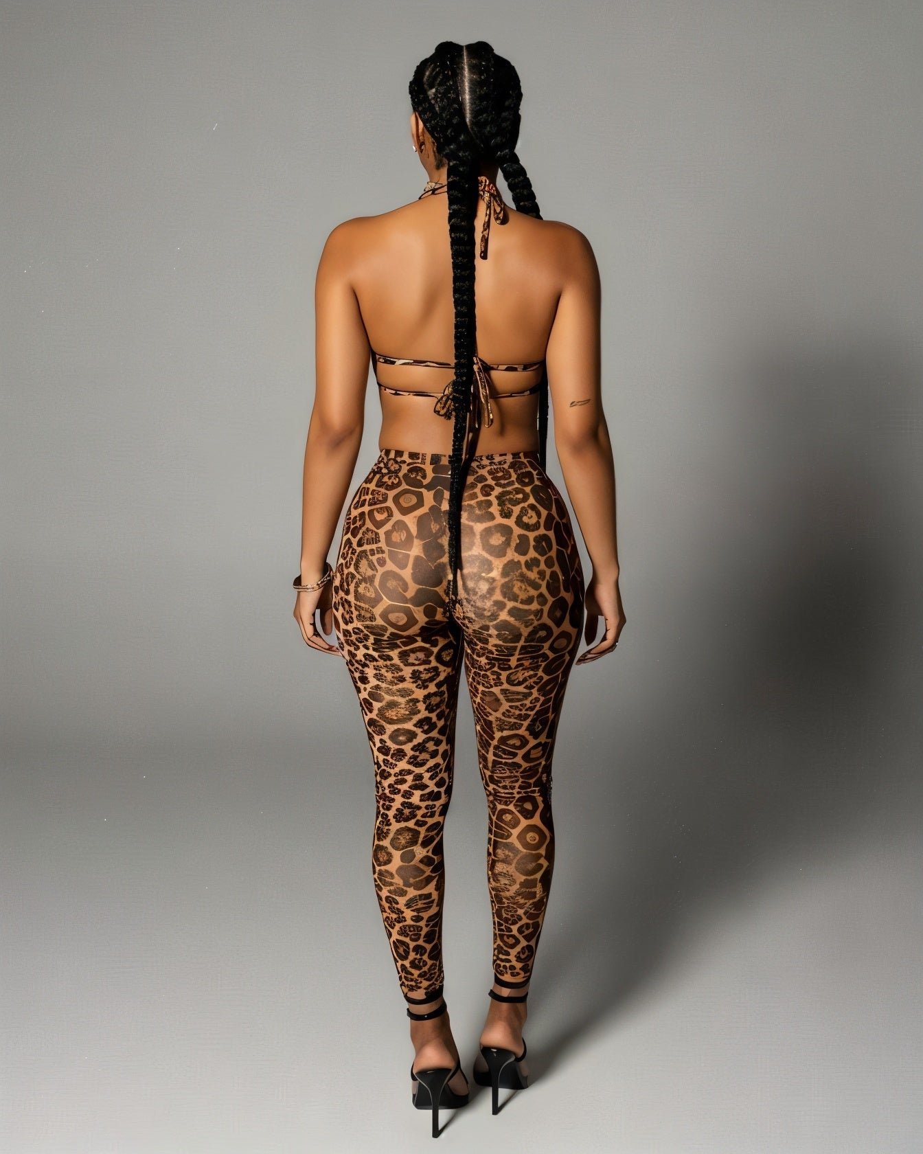 NIA Leopard Cut-out Top & Leggings Set