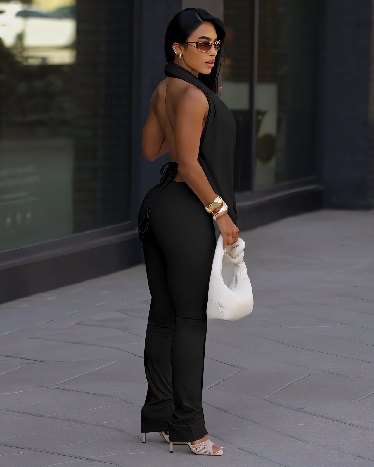 FELICITY Plunging Drape Top & Pants Set