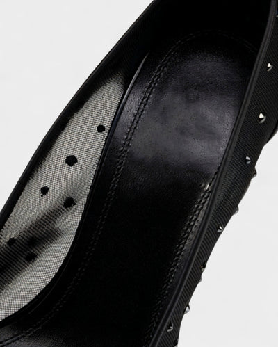 AURIEL Embellished Red Sole Mesh Stiletto Heels