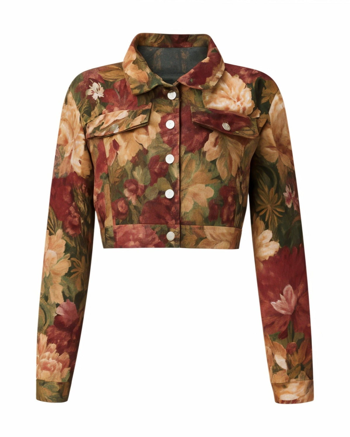 LAUREN Floral Print Cropped Jacket