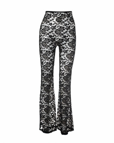 NIRANA Lace Sleeveless Top & Flared Pants Set