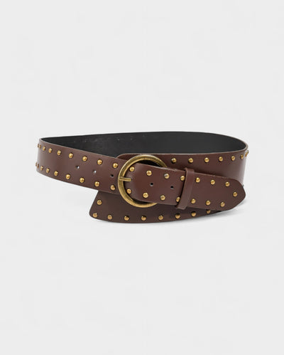 AYYZEL Faux Leather Wide Studded Belt