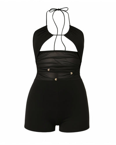 KAYRA Crisscross Bead Detail Romper