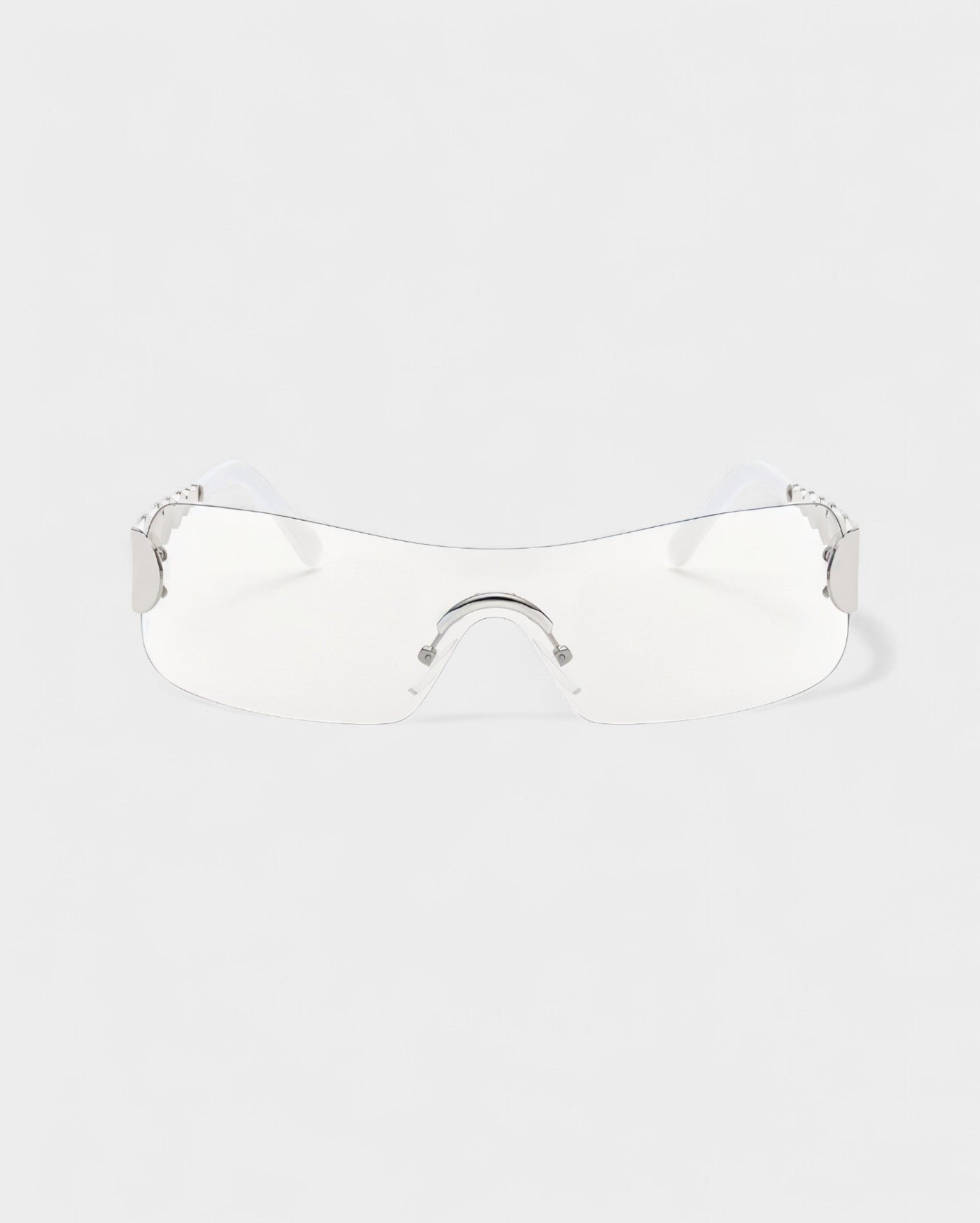 AMORA Circle Embellished Rimless Shield Sunglasses