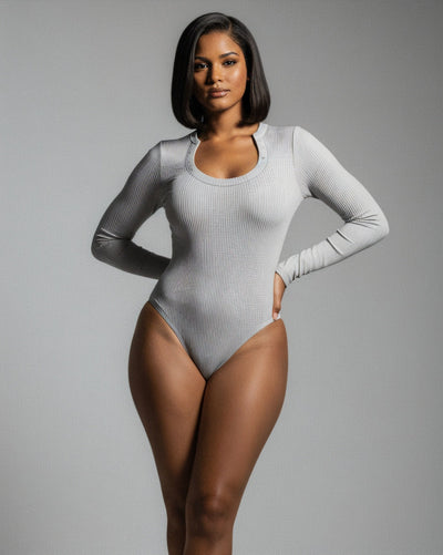HALEY Ribbed Long-Sleeve Bodysuit