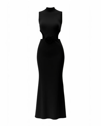 QUEENIE High-Neck Maxi Dress