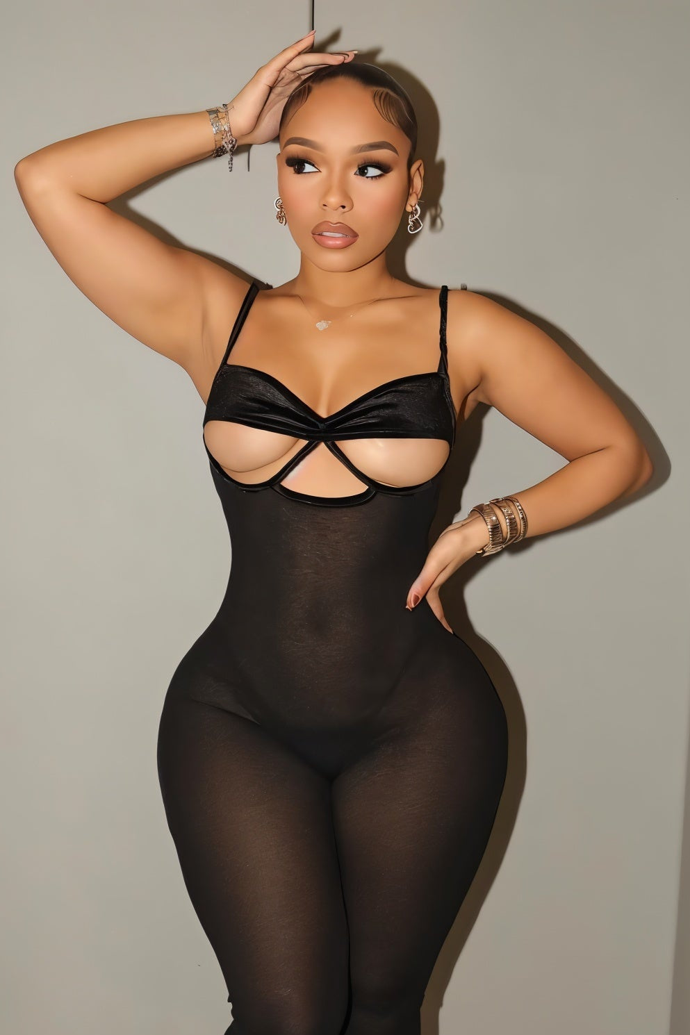 JANELLE Hollow Perspective Jumpsuit