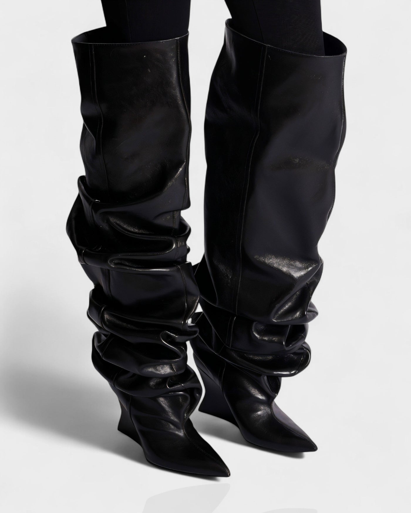 ELOURA Slouch Knee-High Wedge Heel Boots