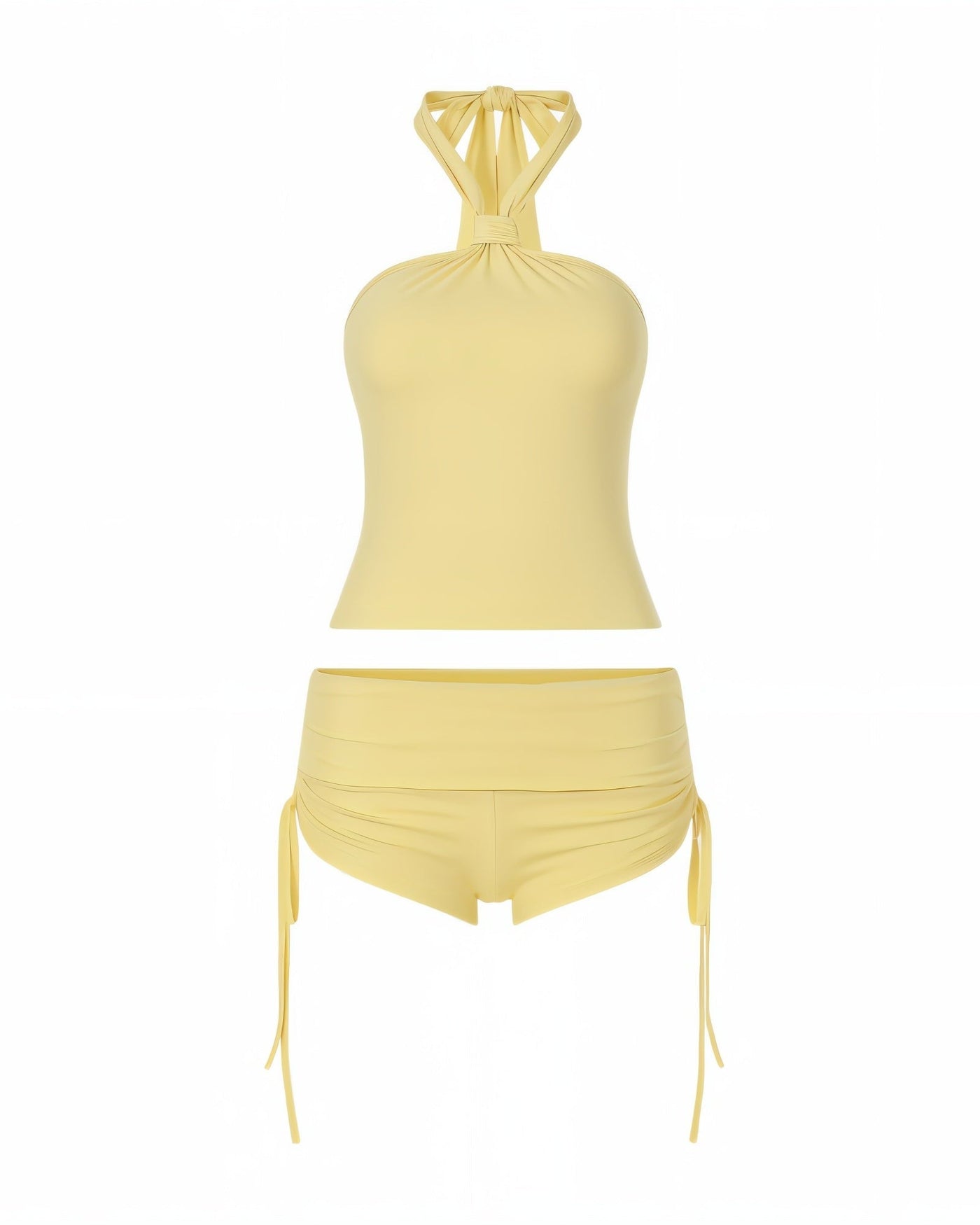 YANNIE Halter Neck Top & Drawstring Short Set