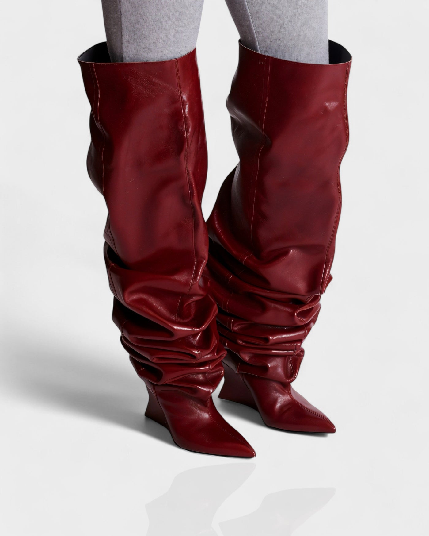 ELOURA Slouch Knee-High Wedge Heel Boots