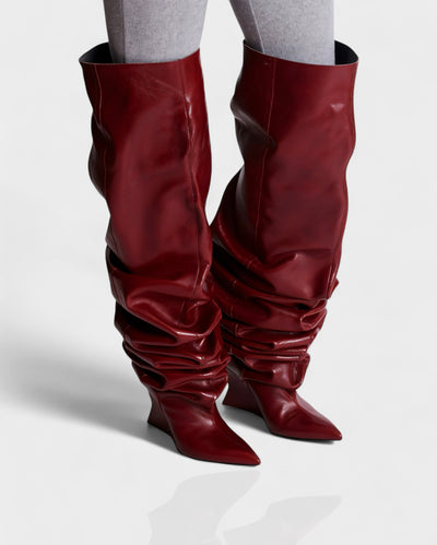 ELOURA Slouch Knee-High Wedge Heel Boots