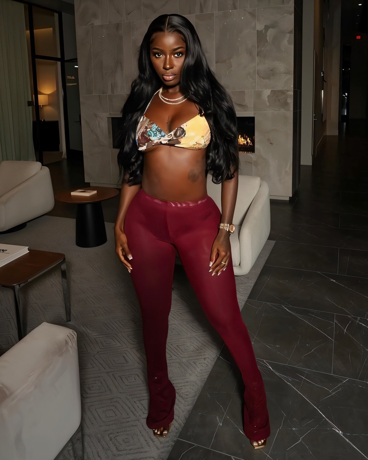 NANCY Bell-bottom Slim Flare Pants