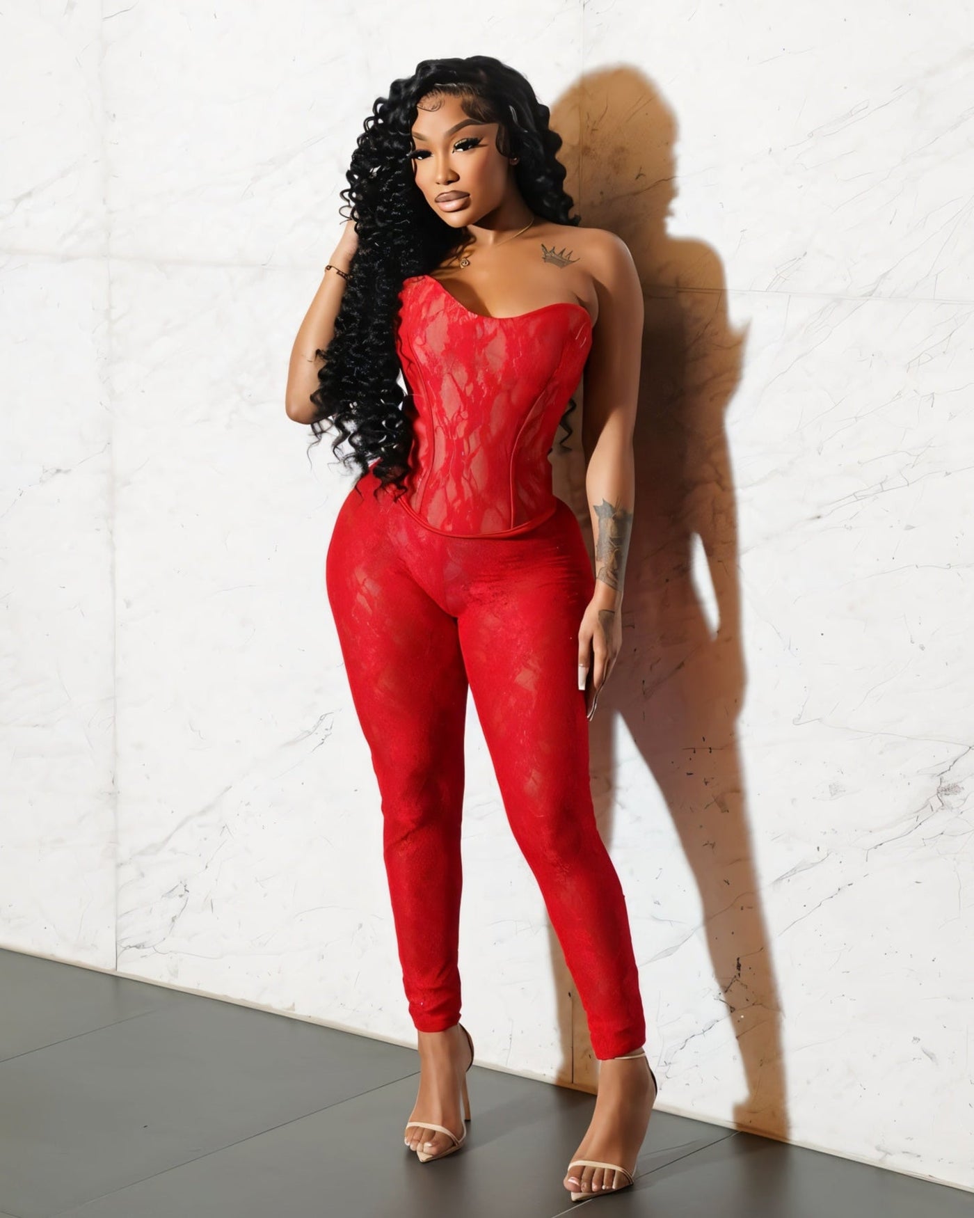 SAMANTHA Corset top & High-rise Fitted Pants Set