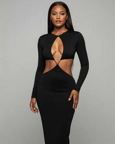 PARKER Long Sleeve Cut-out Maxi Dress