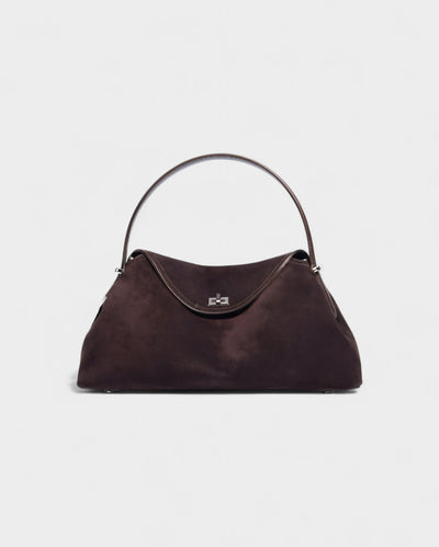 OLGA Structured Faux Suede Handle Bag