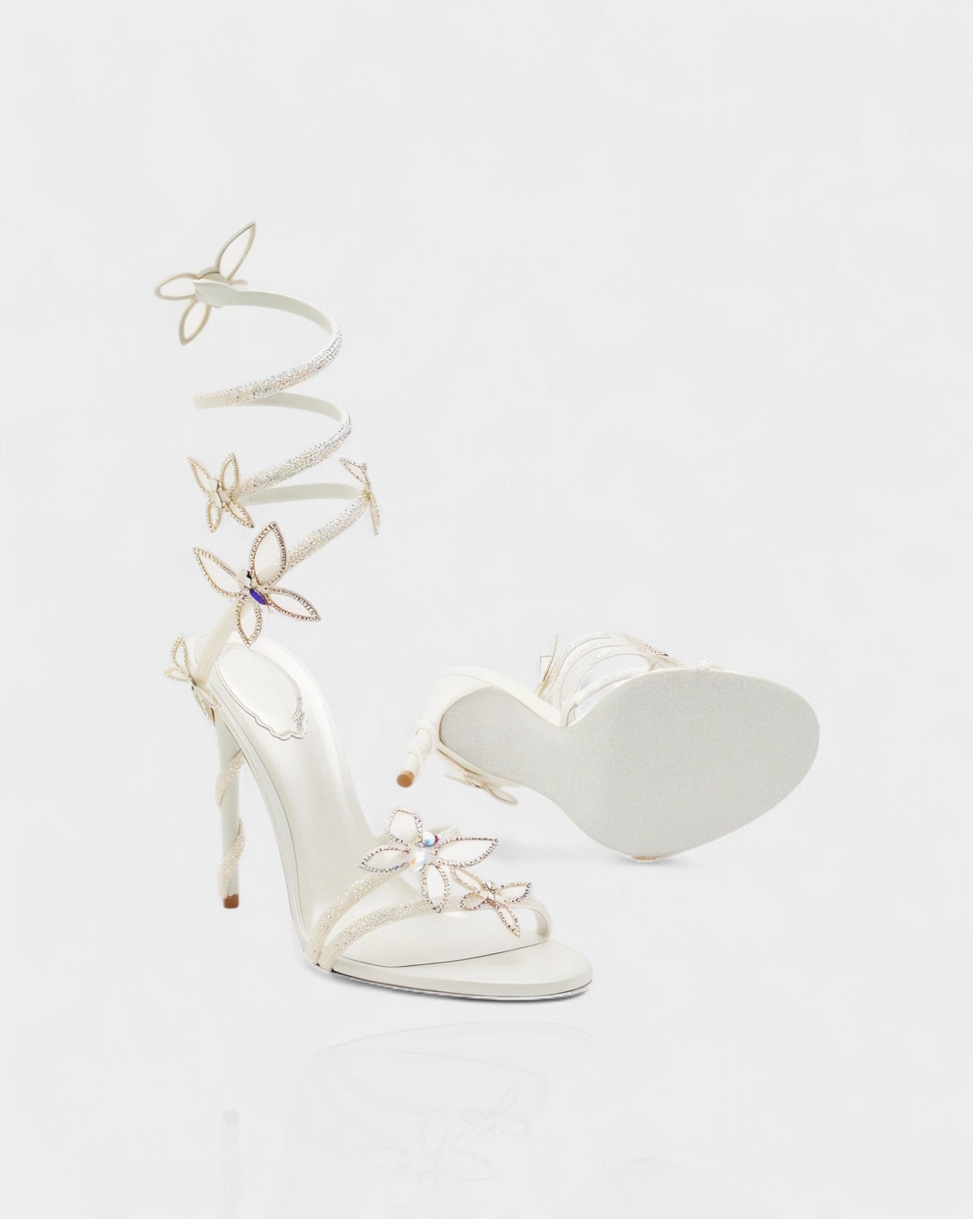LYNA Crystal Butterfly Spiral High Heels
