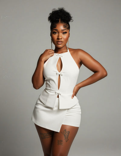 DIANA Halter Top and Pleated Skirt Set